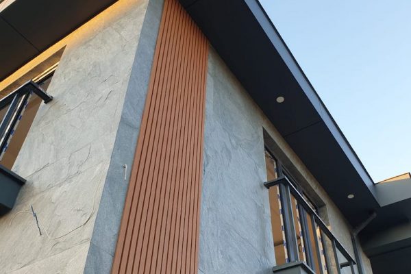 ince doğal taş silver grey villa dış cephe